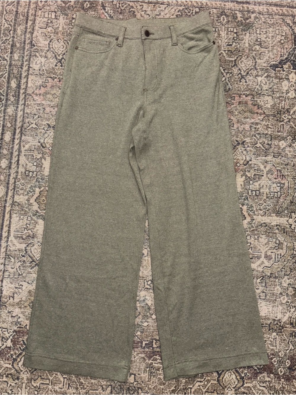 Lands End Women’s Wide-Leg Soft Pants in Sage Green